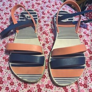 Zaxy Blue & Orange Flat Sandals - 9